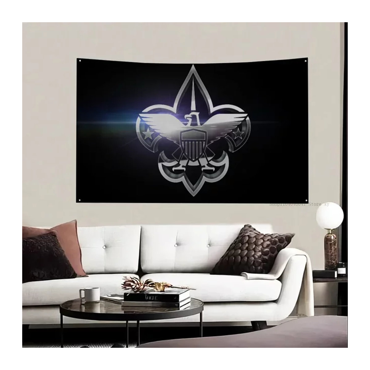 JUNGE SCOUT Flagge mit Vierloch-Ösen aus Polyester in Schwarz für Outdoor und Raumdekoration - Bild 1