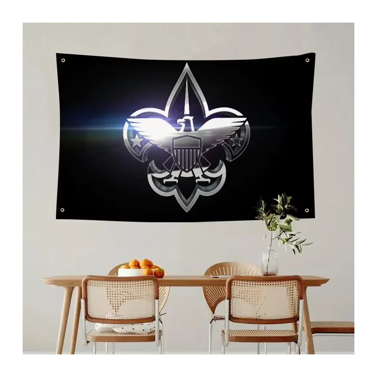 JUNGE SCOUT Flagge mit Vierloch-Ösen aus Polyester in Schwarz für Outdoor und Raumdekoration - Bild 2