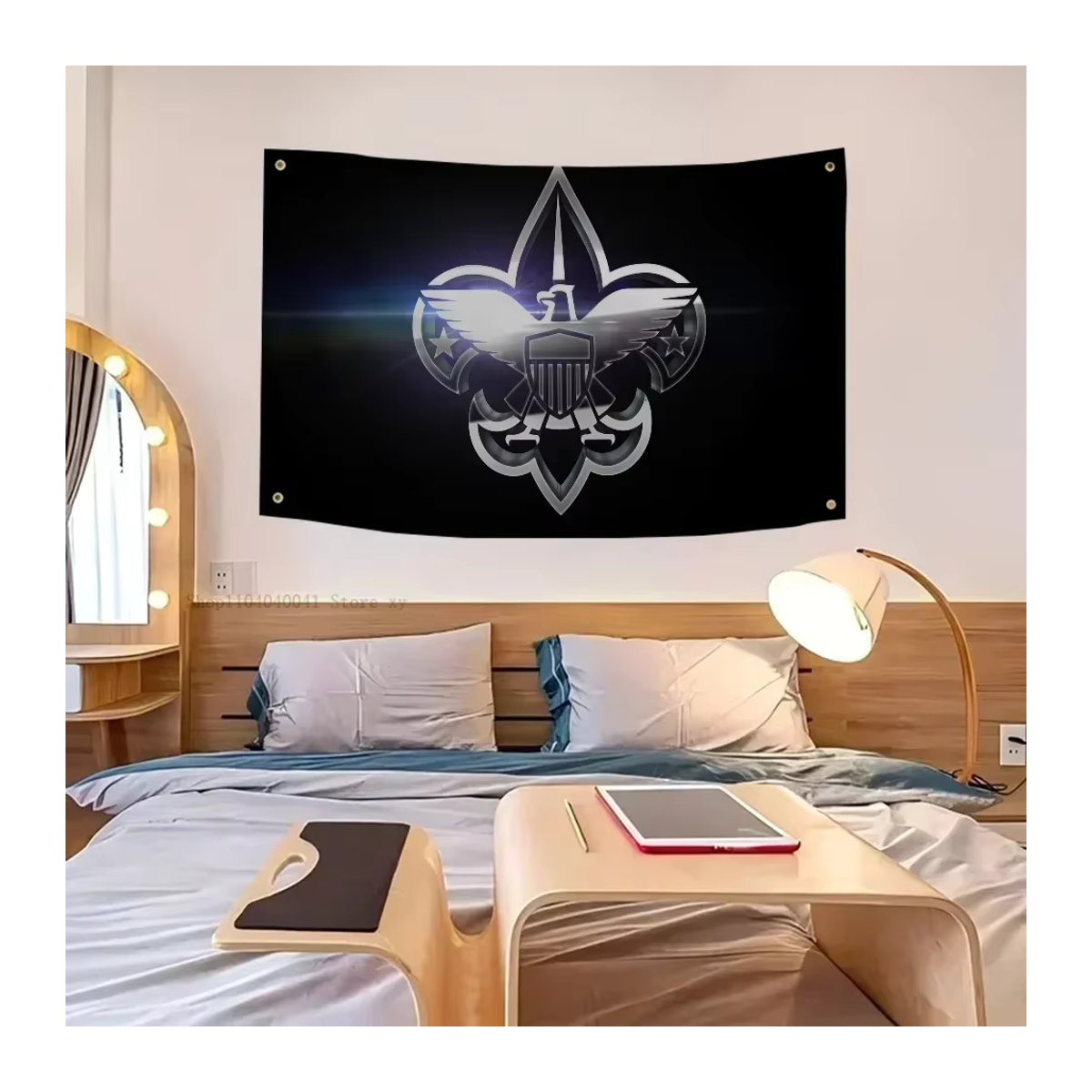 JUNGE SCOUT Flagge mit Vierloch-Ösen aus Polyester in Schwarz für Outdoor und Raumdekoration - Bild 3