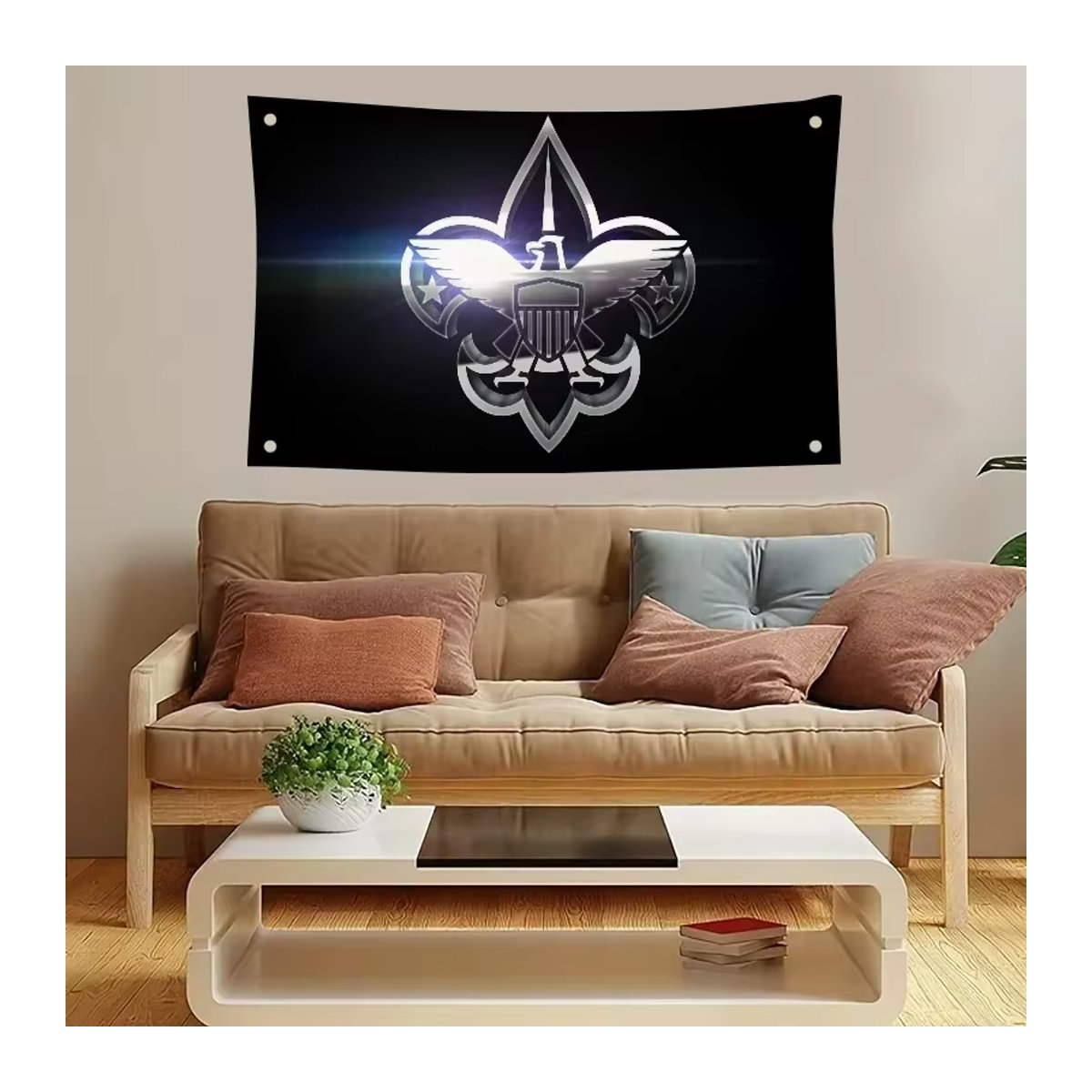JUNGE SCOUT Flagge mit Vierloch-Ösen aus Polyester in Schwarz für Outdoor und Raumdekoration - Bild 4
