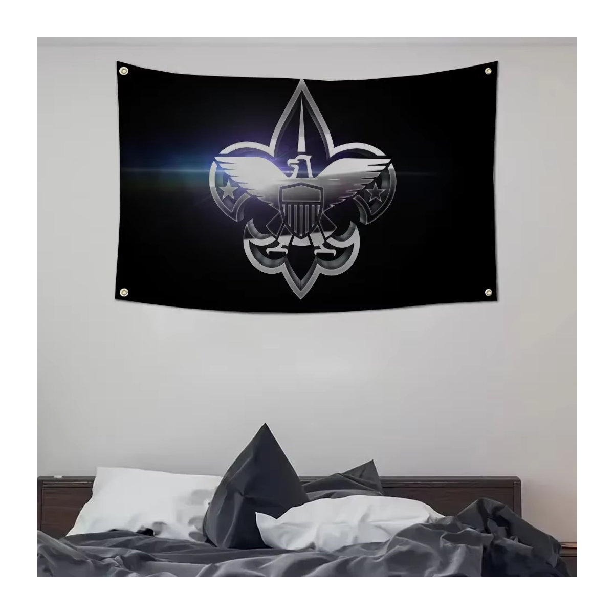 JUNGE SCOUT Flagge mit Vierloch-Ösen aus Polyester in Schwarz für Outdoor und Raumdekoration - Bild 5