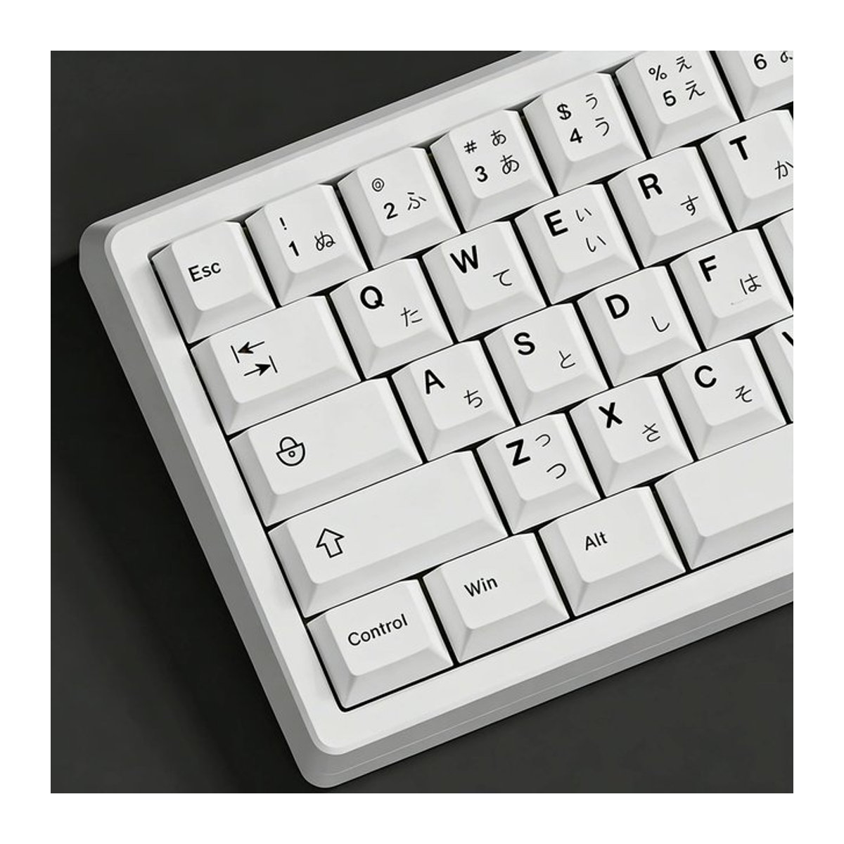 JUSENDA PBT Tastenkappen im Cherry-Profil mit japanischem Layout, 125 Tasten, Schwarz-Weiß, für mechanische Gaming-Tastaturen - Bild 1