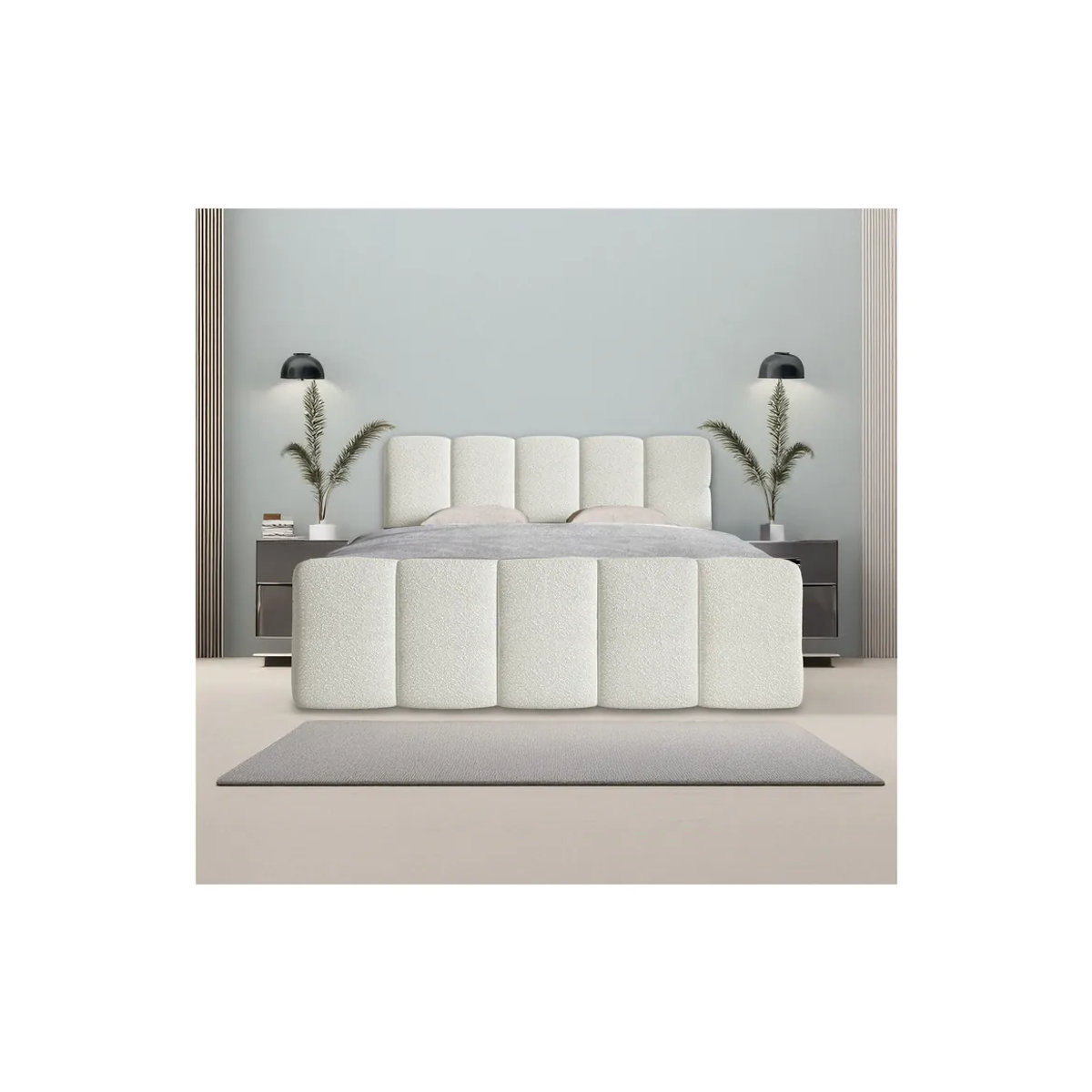 Juskys Boxspringbett Manitoba in Beige mit Topper und Polsterung, B/T: 180 x 200 cm - Bild 4