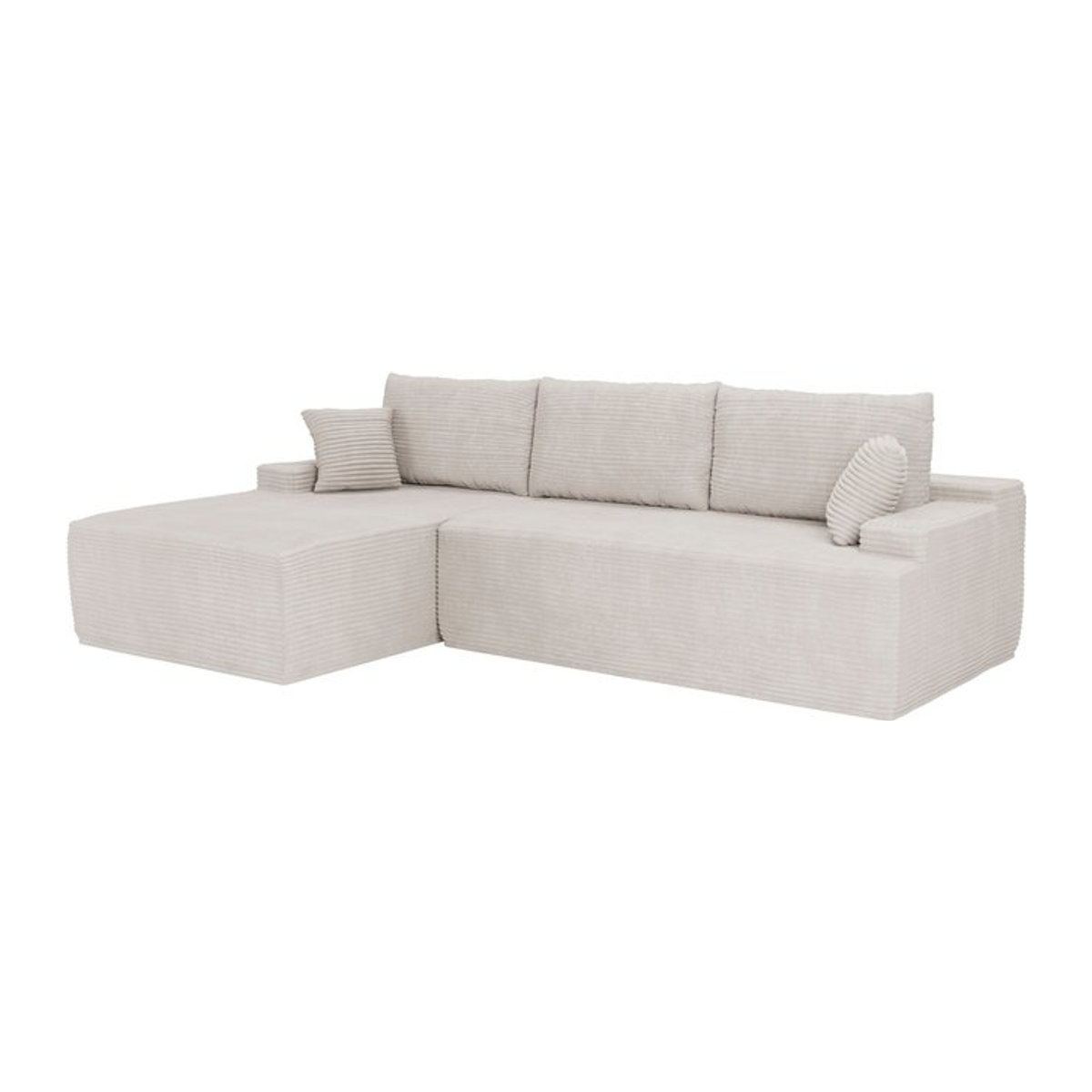 Juskys Ecksofa Coredo 3 Sitzer in L-Form mit Ottomane links, Cord in Beige, B/T/H: 250 x 165 x 85 cm - Bild 1