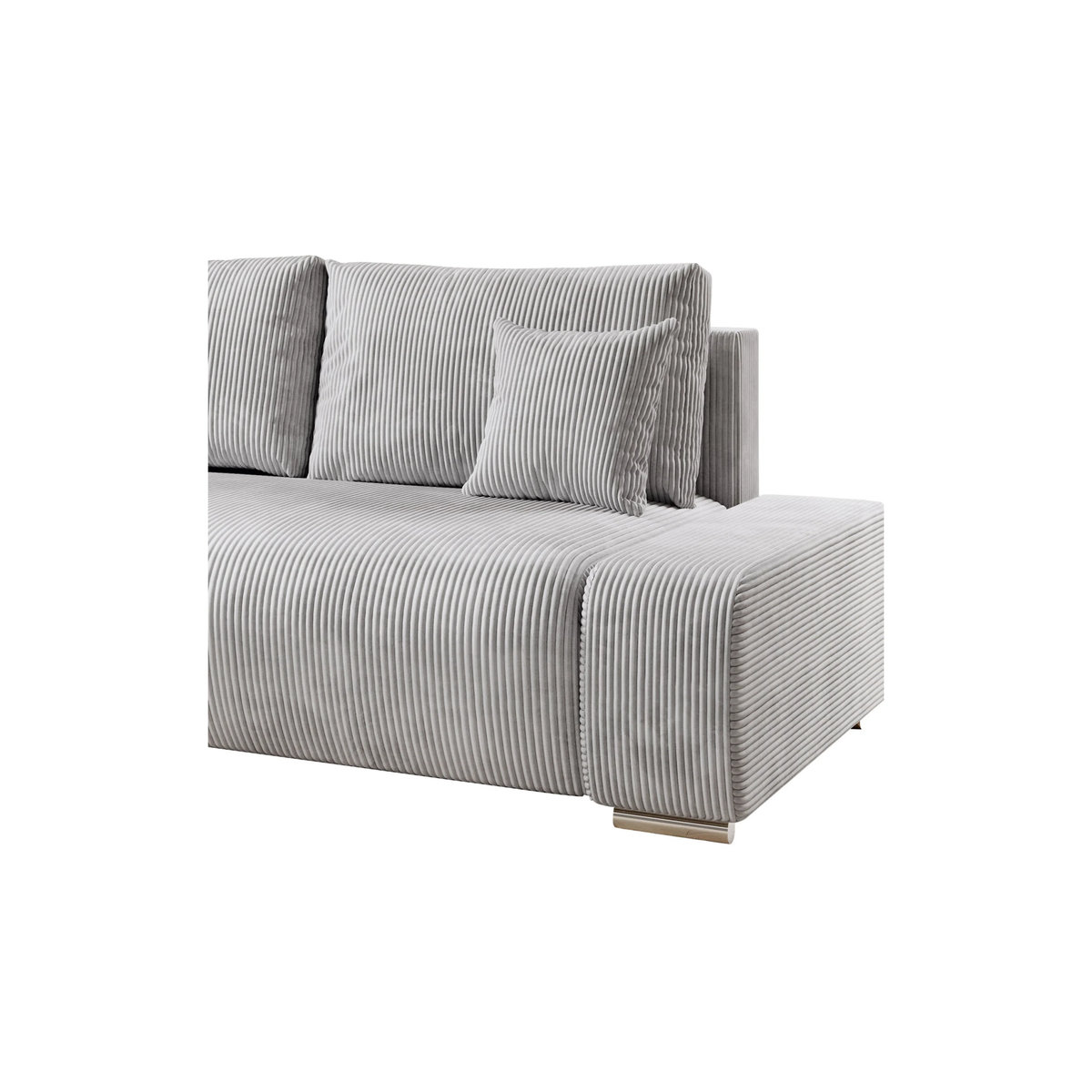 Juskys Ecksofa Iseo mit Schlaffunktion und Ottomane links, Stoff, Grau, B: 260 cm, T: 180 cm, H: 81 cm - Bild 3