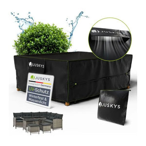 Juskys Gartenmöbel Abdeckplane Coversafe Pro Schwarz, Schutzhülle für Gartentisch, wasserdicht und winterfest, B/T/H: 240 x 190 x 80 cm