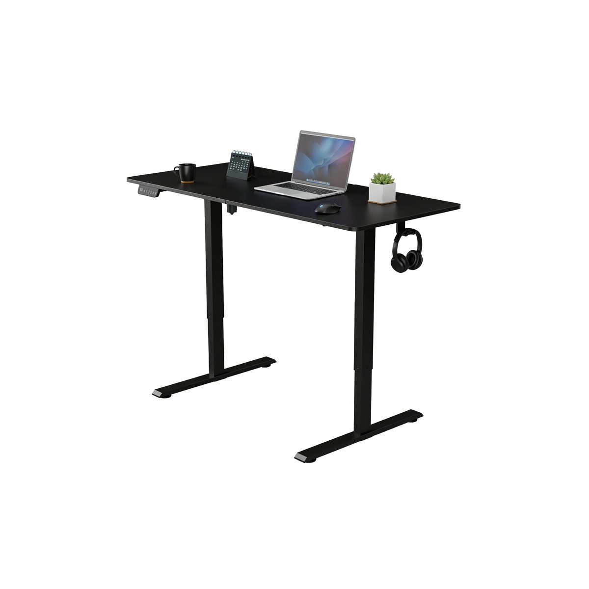 Juskys Höhenverstellbarer Elektrischer Schreibtisch mit Memory-Funktion, Schwarz, B: 140 cm, T: 60 cm - Bild 3