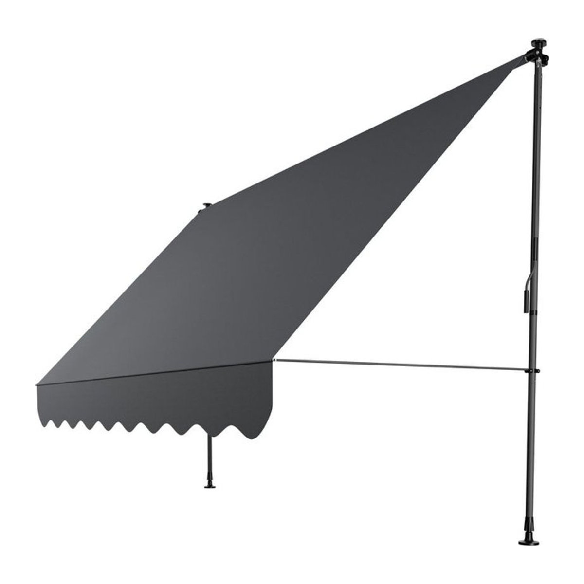 Juskys Klemmmarkise Kapstadt in Grau, höhenverstellbar und ohne Bohren, B: 300 cm, H: 120 cm - Bild 1