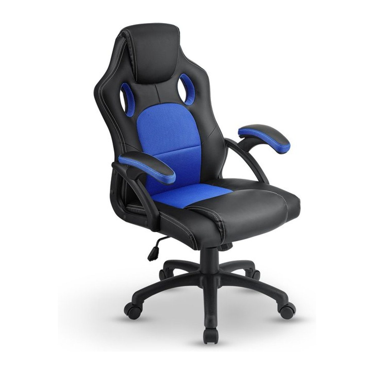 Juskys Montreal Racing Gaming Stuhl ergonomisch in Blau aus Kunstleder und Mesh - Bild 1