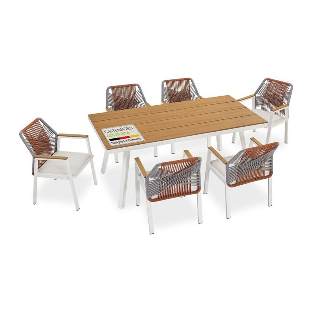 Juskys Premium Gartenmöbel-Set Costa Rica Modern in Beige mit Olefin-Bezug - Bild 1
