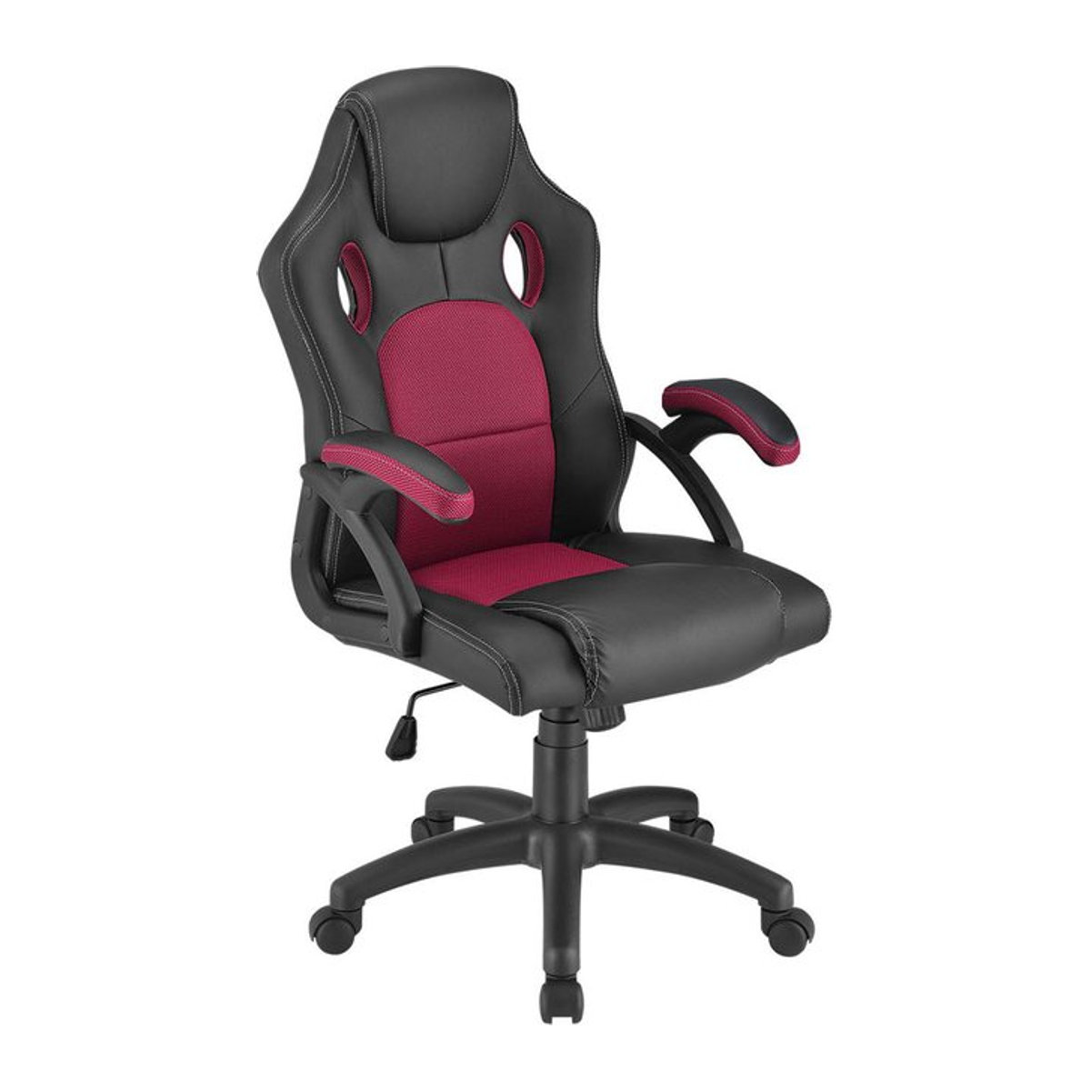 Juskys Racing Schreibtischstuhl Montreal ergonomischer Gaming-Stuhl aus Kunstleder und Mesh in Rot - Bild 2
