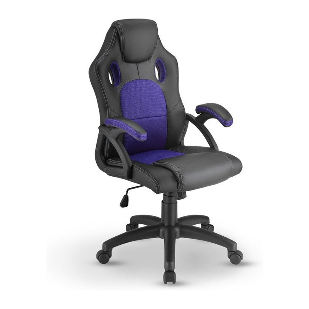 Juskys Racing Schreibtischstuhl Montreal ergonomischer Gaming-Stuhl aus Kunstleder und Mesh in Violett - Bild 1