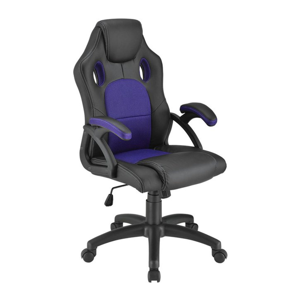 Juskys Racing Schreibtischstuhl Montreal ergonomischer Gaming-Stuhl aus Kunstleder und Mesh in Violett - Bild 2