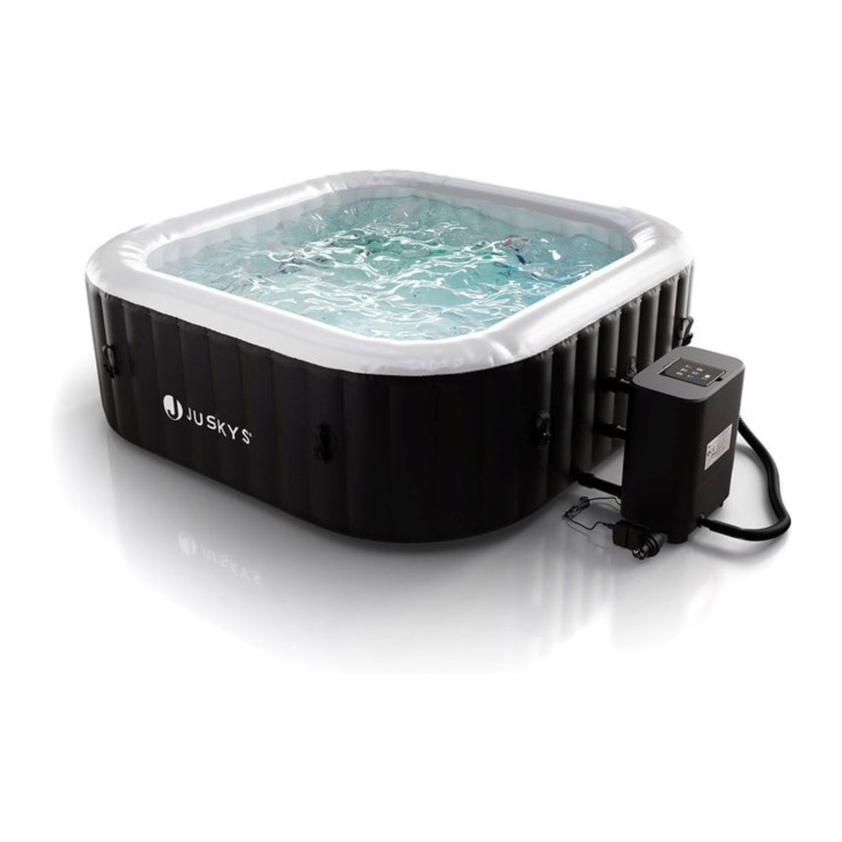 Juskys Whirlpool SpaLuxe in Schwarz/Weiß mit 130 Sprudeldüsen und 2400W Heizung - Bild 1