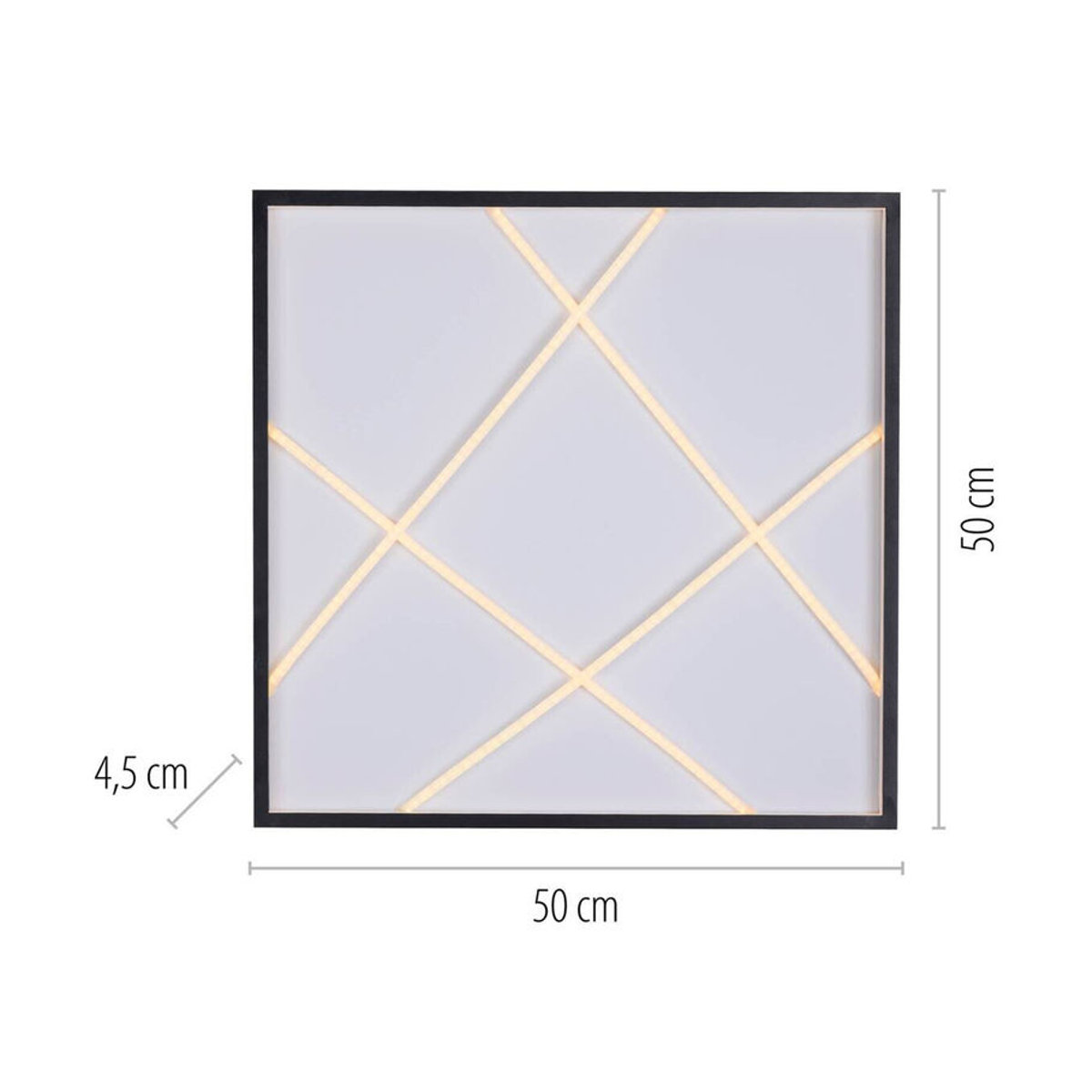 Just Light LED-Deckenleuchte Mikado Modern Schwarz B/T/H: 50 x 50 x 5,3 cm - Bild 3