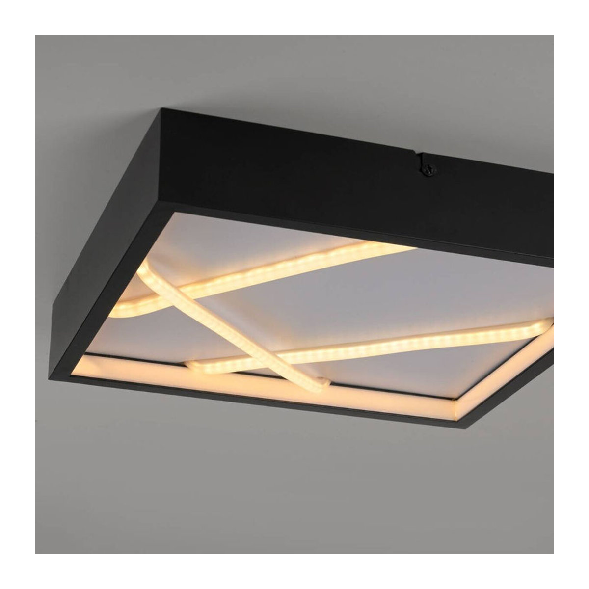 Just Light LED-Deckenleuchte Mikado Schwarz Modern Minimalistisch B/H/L: 30 x 28 x 30 cm - Bild 2