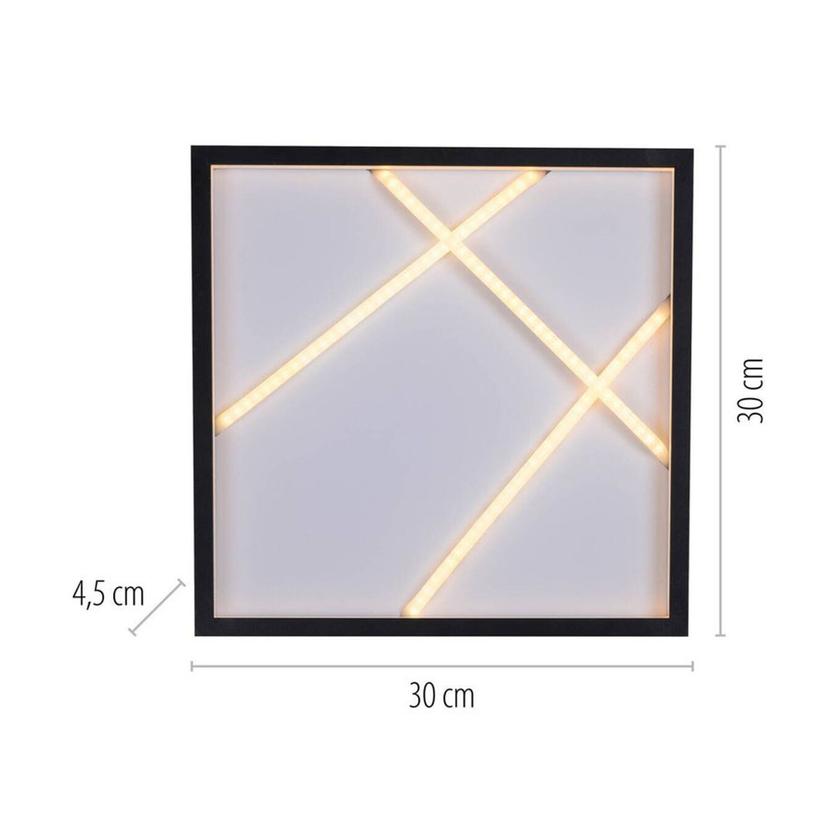 Just Light LED-Deckenleuchte Mikado Schwarz Modern Minimalistisch B/H/L: 30 x 28 x 30 cm - Bild 3