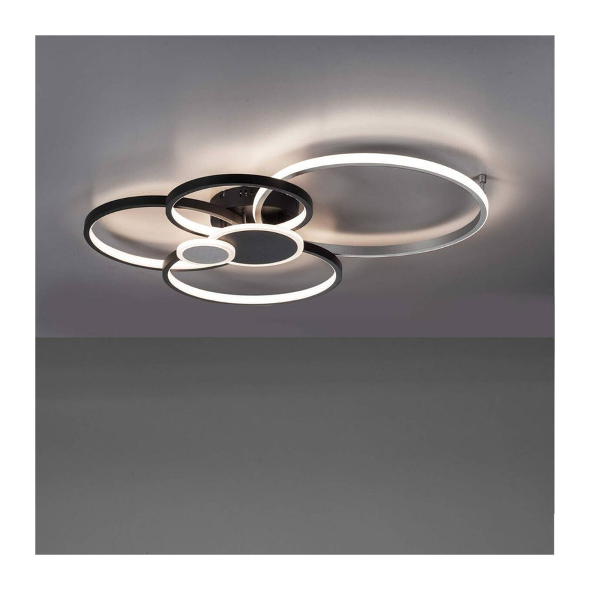 Just Light LED-Deckenleuchte modern aus Aluminium in Schwarz, Warmweiß, B/H/L: 67 x 11,3 x 85 cm - Bild 3