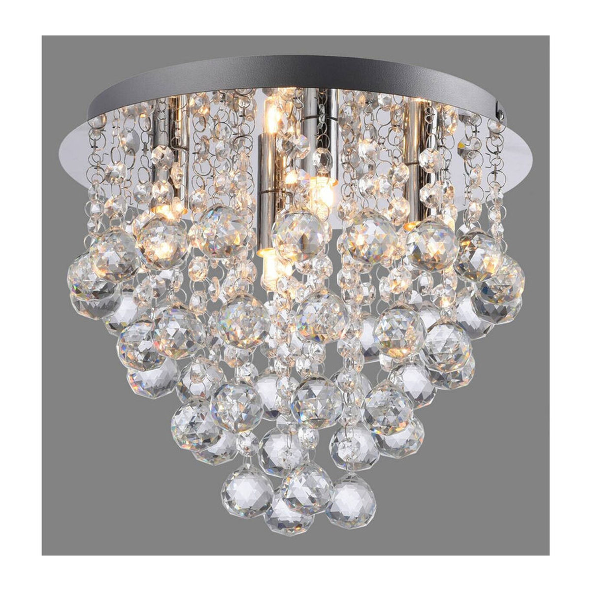 Just Light LED-Kronleuchter Kulunka in Silber Chrom aus Metall, B/H/T: 28 x 25 x 28 cm - Bild 2
