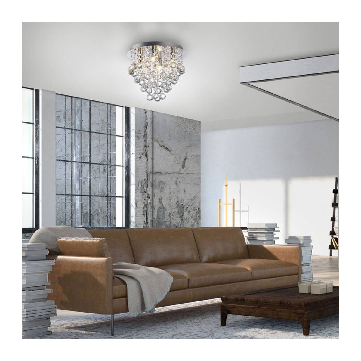 Just Light LED-Kronleuchter Kulunka in Silber Chrom aus Metall, B/H/T: 28 x 25 x 28 cm - Bild 3