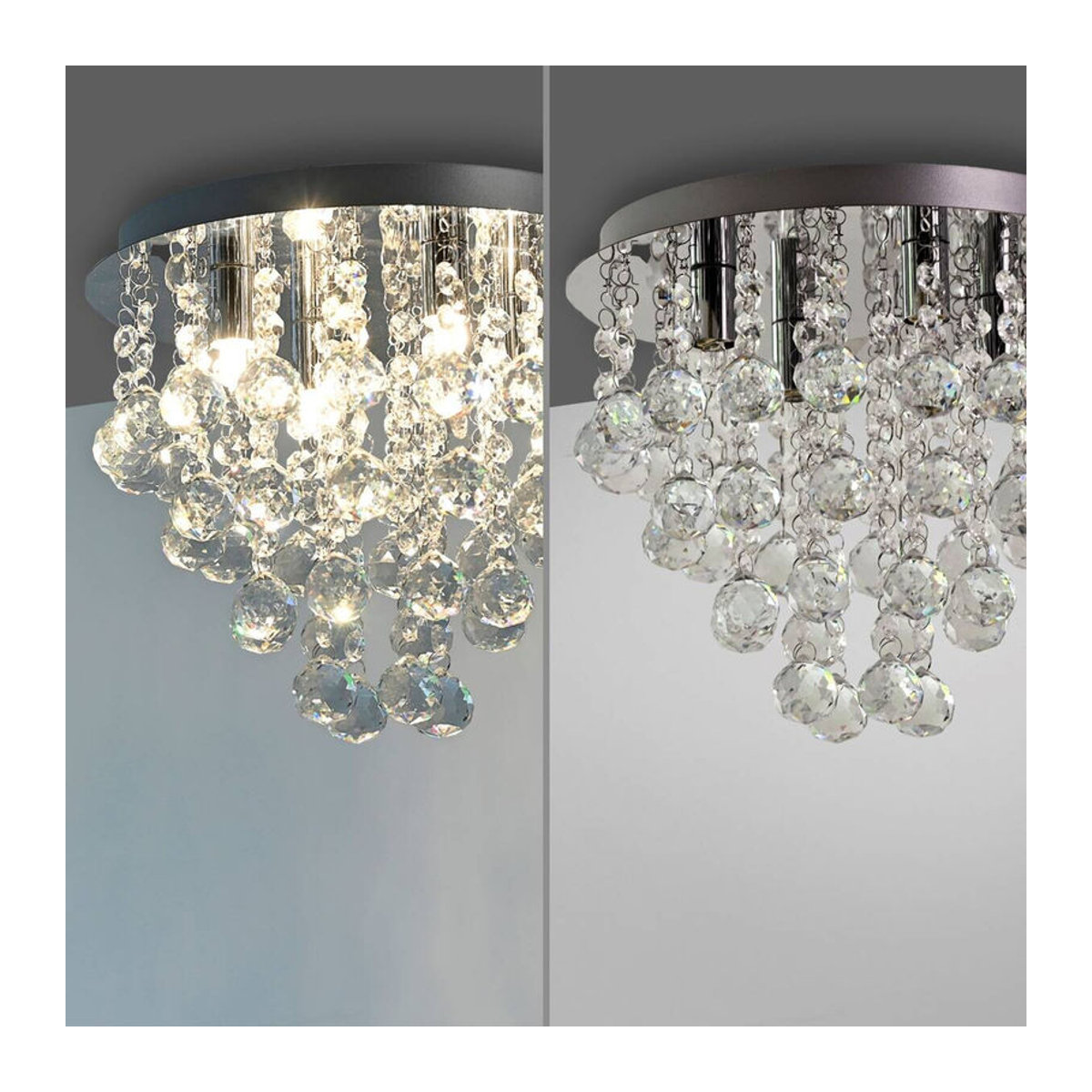 Just Light LED-Kronleuchter Kulunka in Silber Chrom aus Metall, B/H/T: 28 x 25 x 28 cm - Bild 4