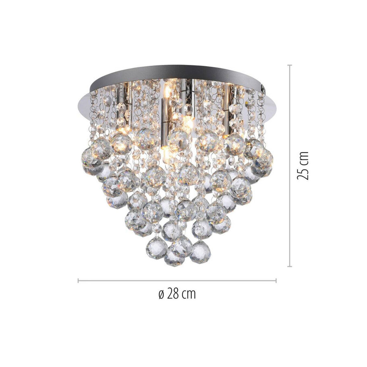 Just Light LED-Kronleuchter Kulunka in Silber Chrom aus Metall, B/H/T: 28 x 25 x 28 cm - Bild 5