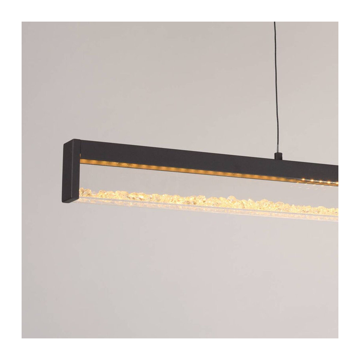 Just Light LED-Pendelleuchte aus Metall in Schwarz, modern und minimalistisch, B/H/T: 100 x 9 x 40 cm - Bild 3