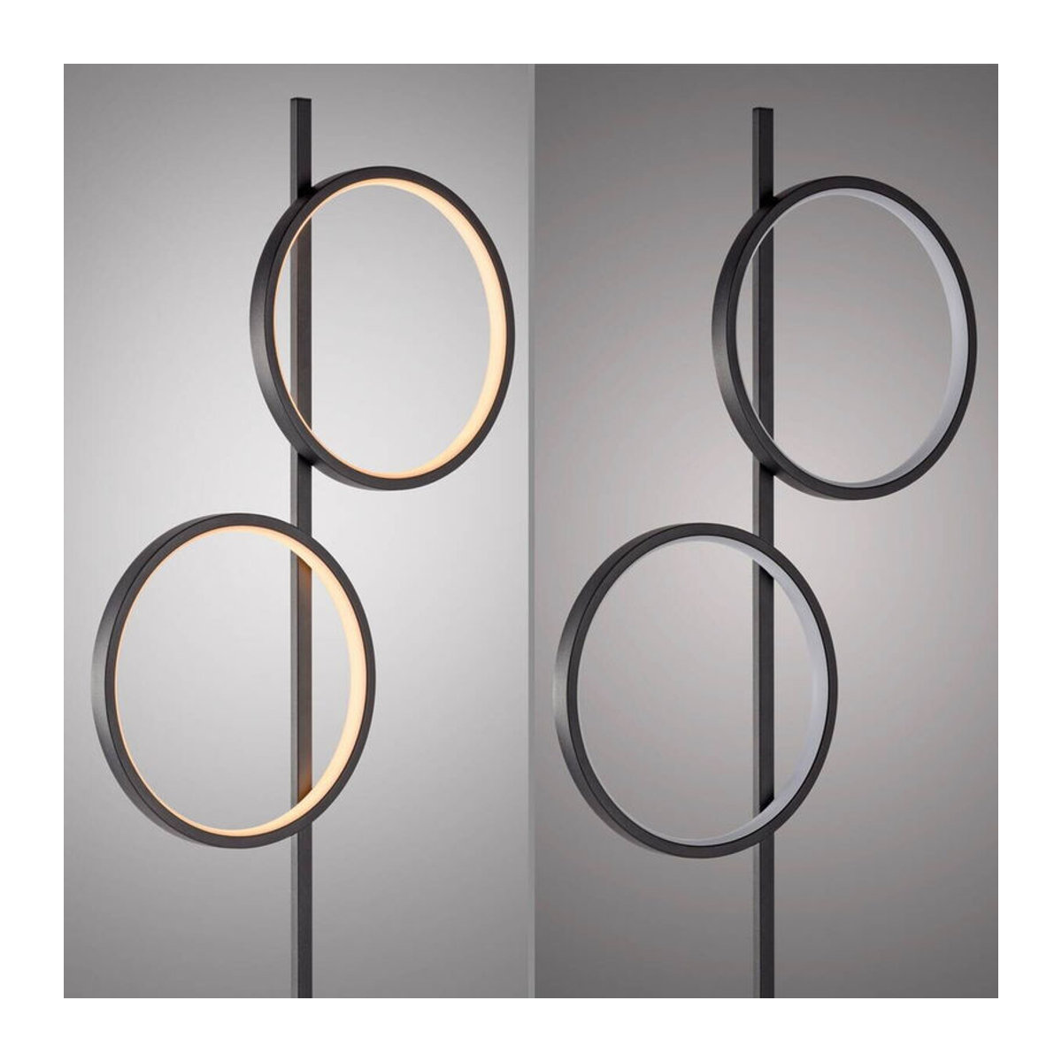 Just Light LED Stehleuchte Mini-Ritus in Schwarz aus Metall mit 2 warmweißen Brennstellen und minimalistischem Design - Bild 1
