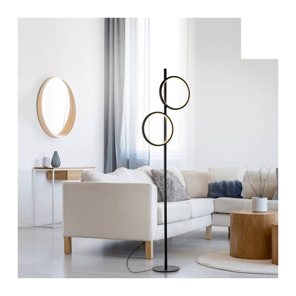 Just Light LED Stehleuchte Mini-Ritus in Schwarz aus Metall mit 2 warmweißen Brennstellen und minimalistischem Design - Bild 3