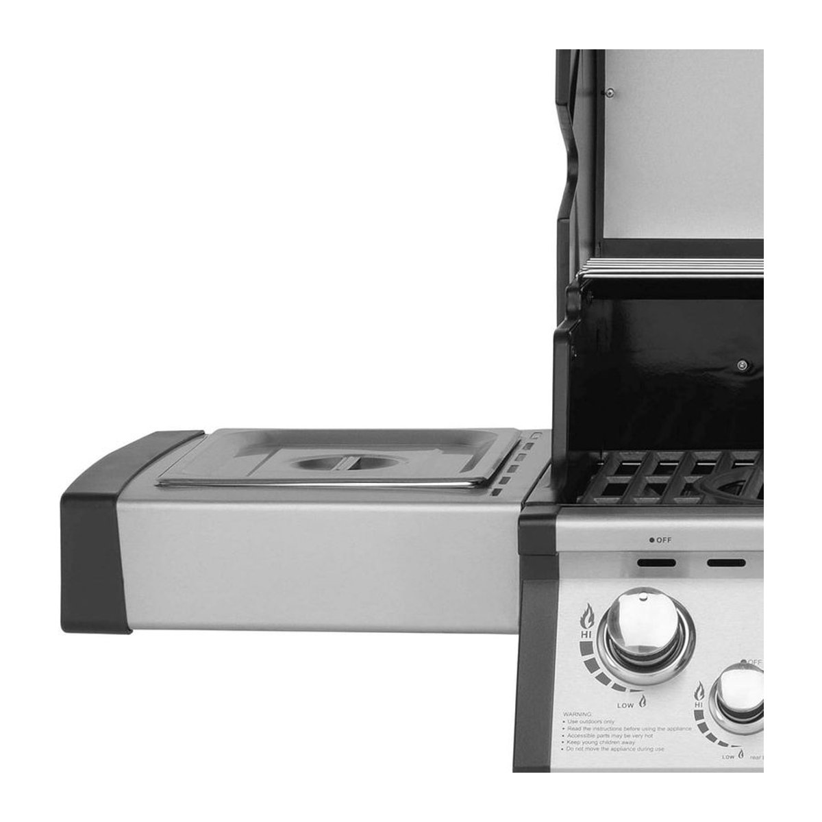 Justus Gasgrill Mars Standgrill mit 5+2 Brennern in Silber und Schwarz mit offenen Ablagen und Gusseisen-Komponenten - Bild 1