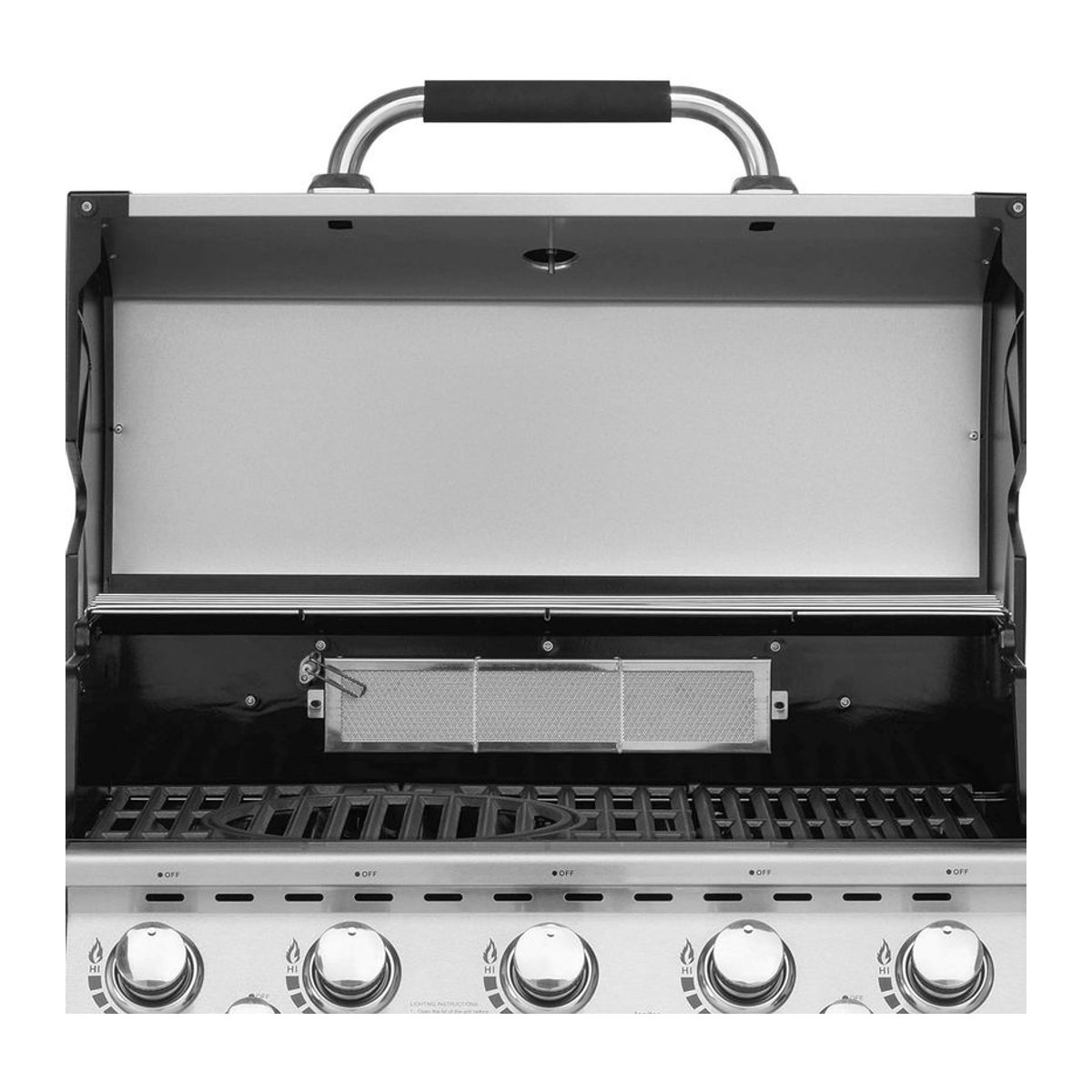 Justus Gasgrill Mars Standgrill mit 5+2 Brennern in Silber und Schwarz mit offenen Ablagen und Gusseisen-Komponenten - Bild 3