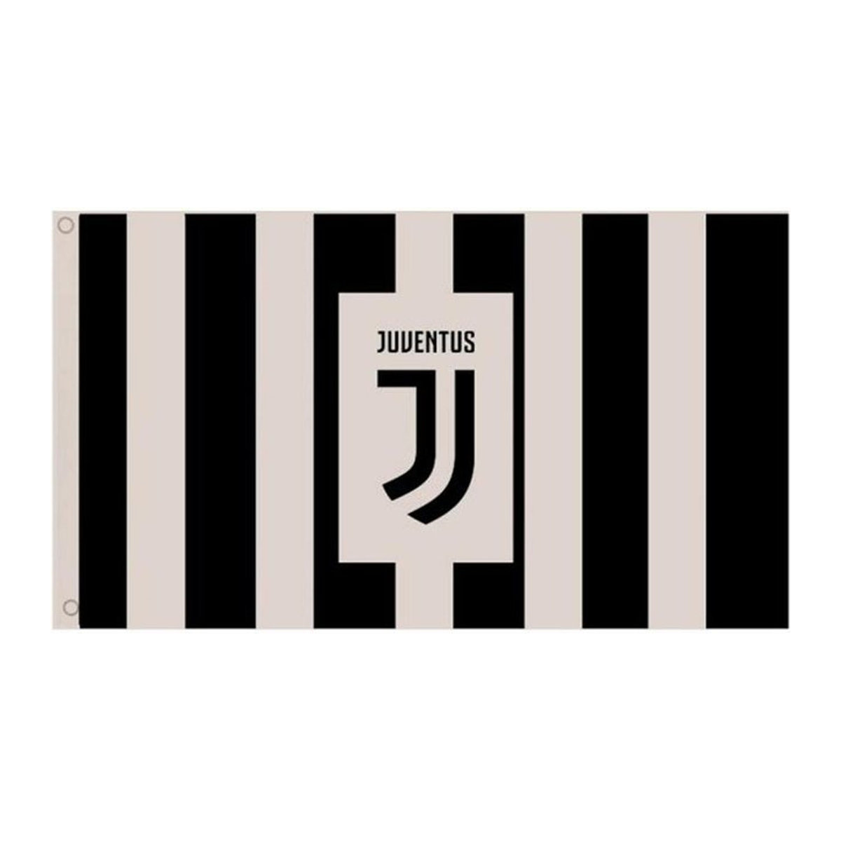 Juventus FC Polyester-Flagge in Schwarz/Weiß mit Wappen und geometrischem Design - Bild 1