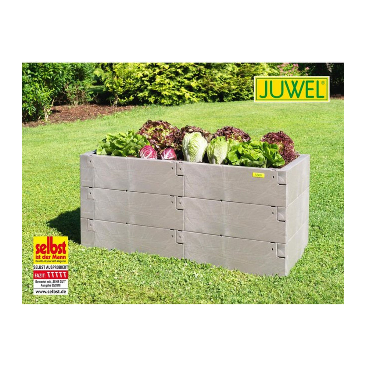 Juwel Hochbeet Timber 3er-Set in Holzoptik Nordic Wood Grau (18 Bausteine) - Bild 1