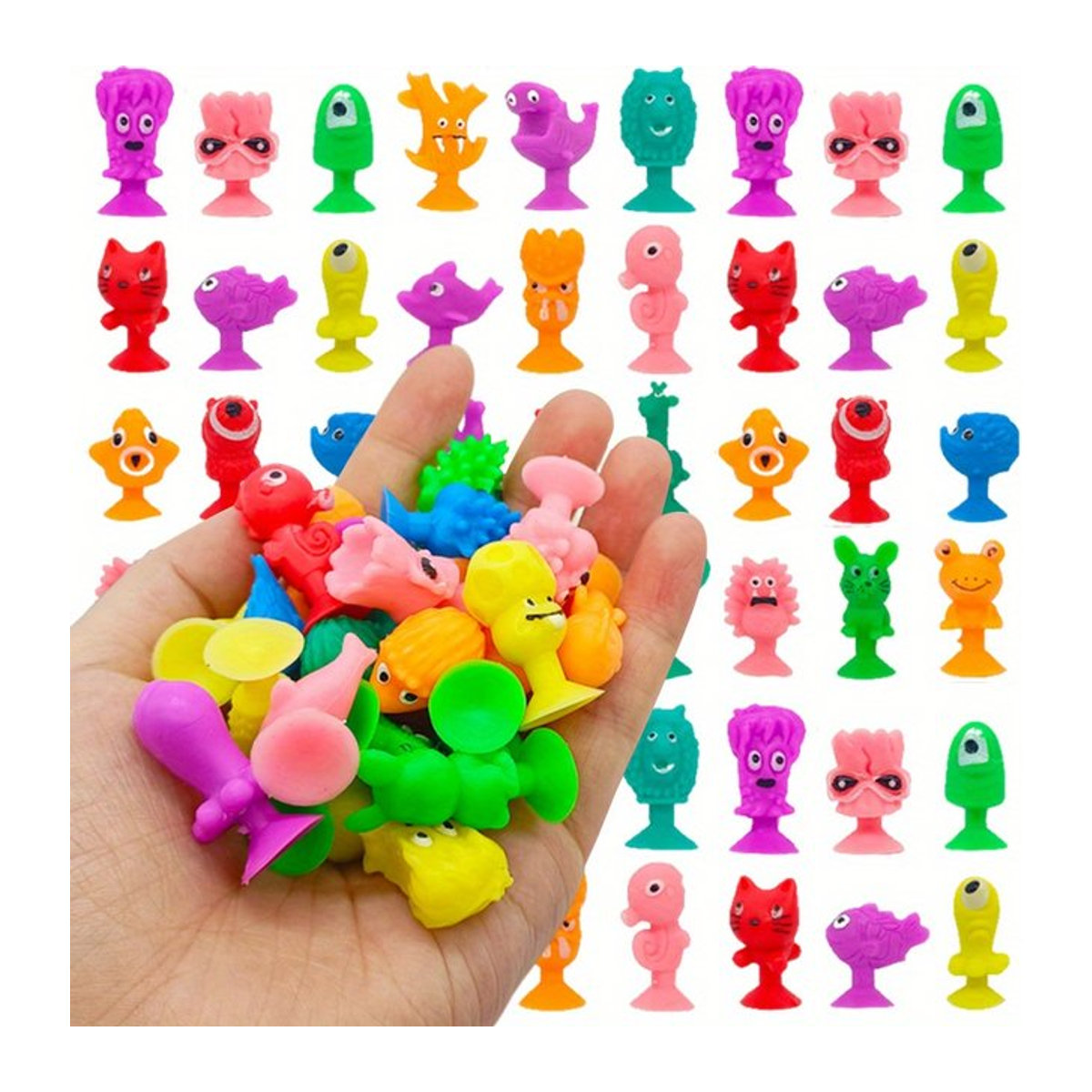 JXB Mini Tier-Saugnäpfe aus Gummi und Kunststoff in verschiedenen Farben für die Dekoration - Bild 1