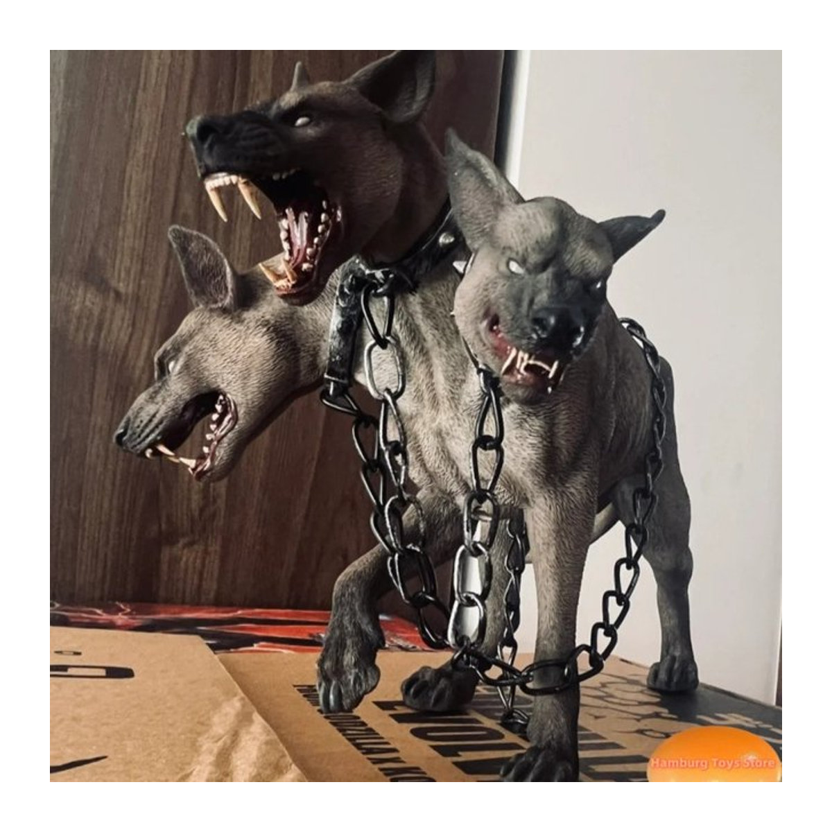 JXK 1/6 Cerberus Dreiköpfiger Hund Garage Kit Statue Actionfigur aus Kunstharz in Grau - Bild 1