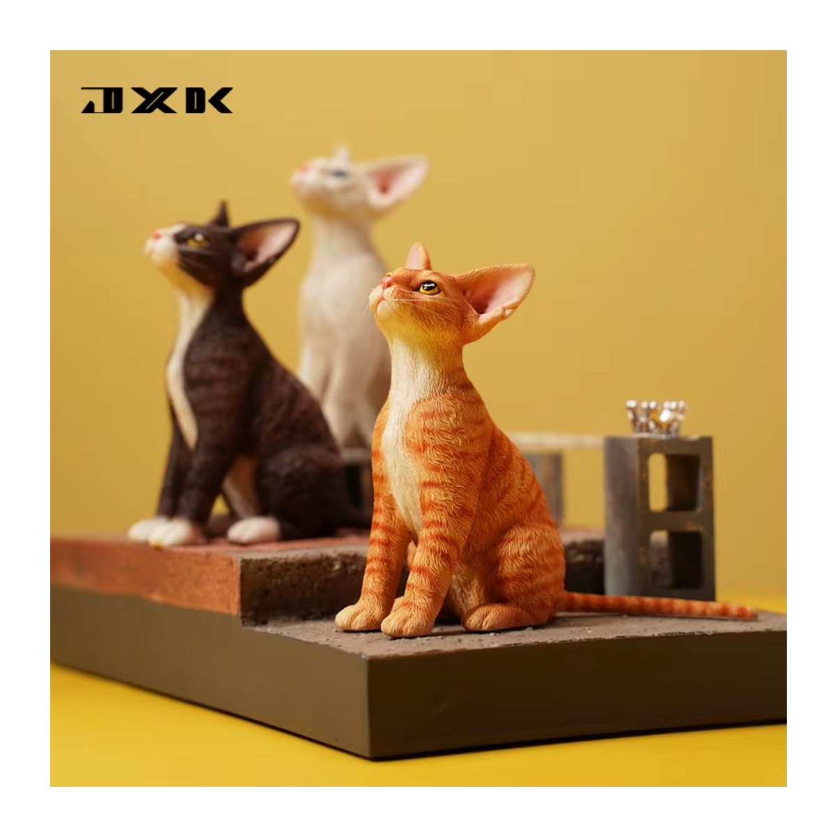 JXK Devon Rex Prinzessin Katze Modell Maßstab 1:6, mehrfarbig, Kunstharz-Dekoration für Auto und Wohnraum - Bild 2