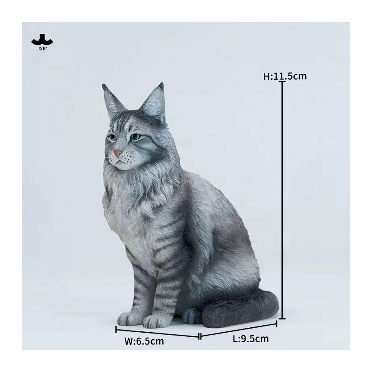 JXK364A/B Maine Coon Katze Tierfigur aus Kunstharz im 1/6 Maßstab, mehrfarbig, sitzende Katzenfigur für die Desktop-Dekoration - Bild 2