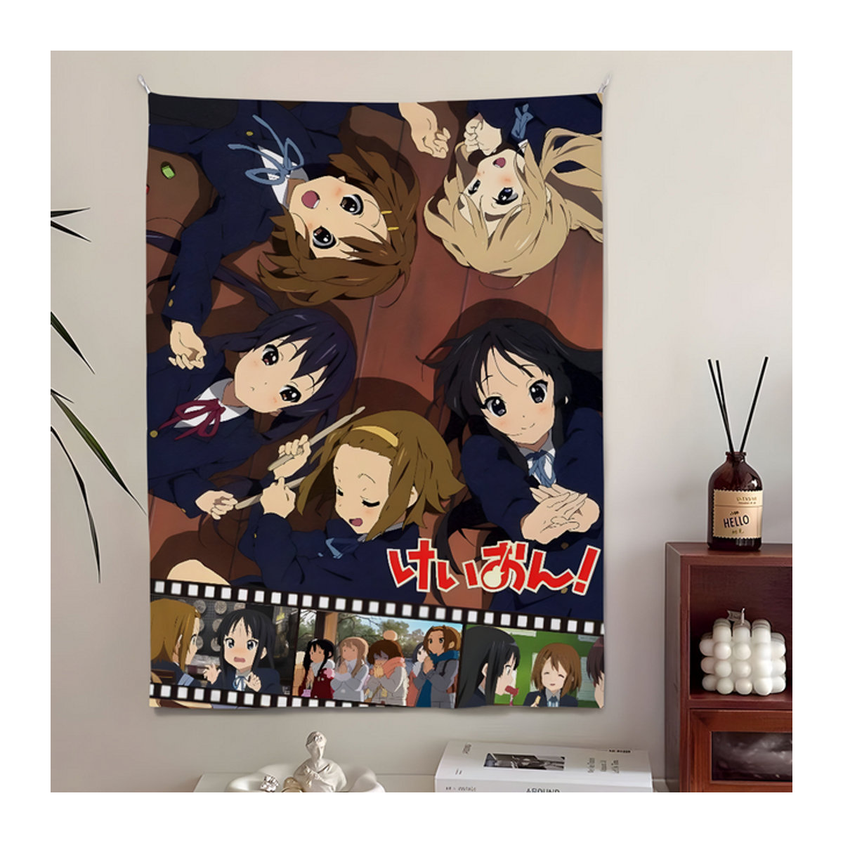 K-K-ONS ON Anime-Wandteppich mit süßem Mädchen, mehrfarbig, Textil, B/H: 60 x 60 cm - Bild 1