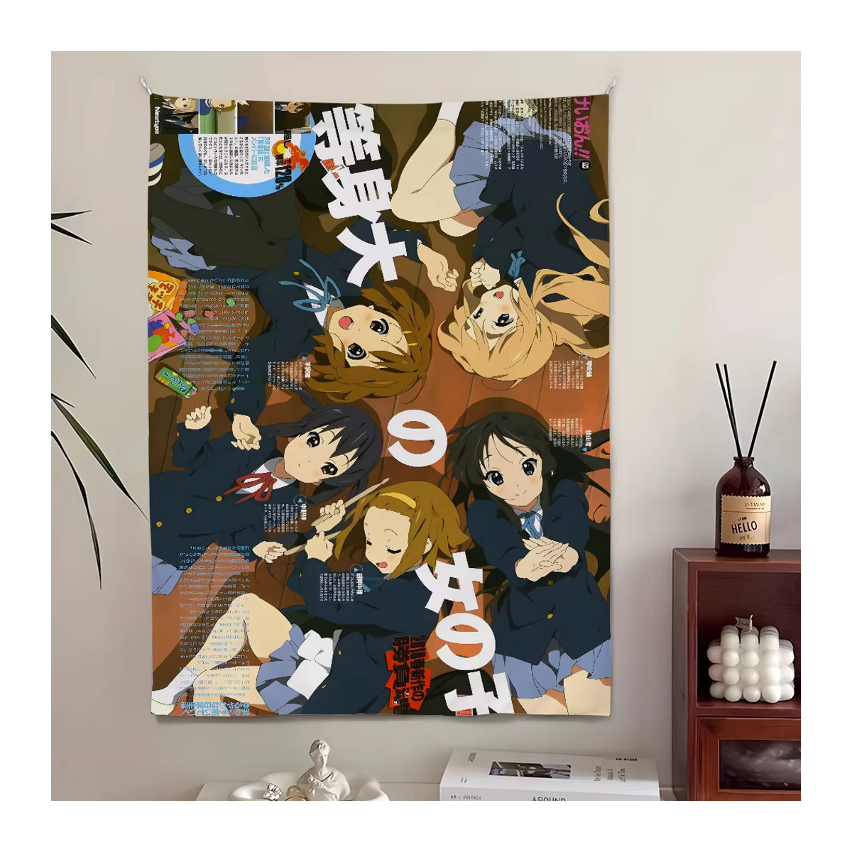 K-K-ONS ON Anime-Wandteppich mit süßem Mädchen, mehrfarbig, Textil, B/H: 60 x 60 cm - Bild 2