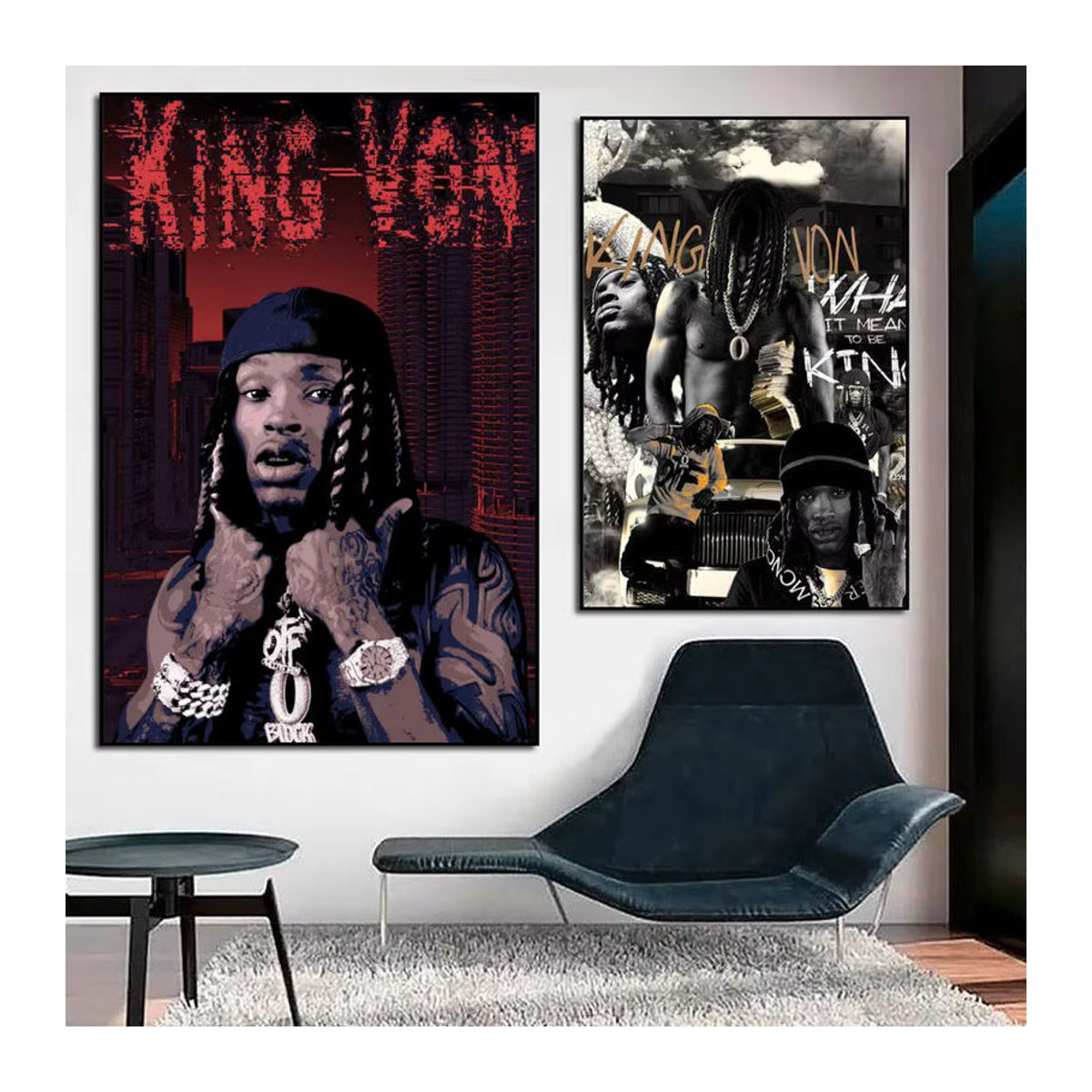 K-King Rapper Poster HD Art Wanddeko, mehrfarbig und schwarz, wasserfest, wandmontiert, Hochformat, 20 x 15 cm - Bild 1