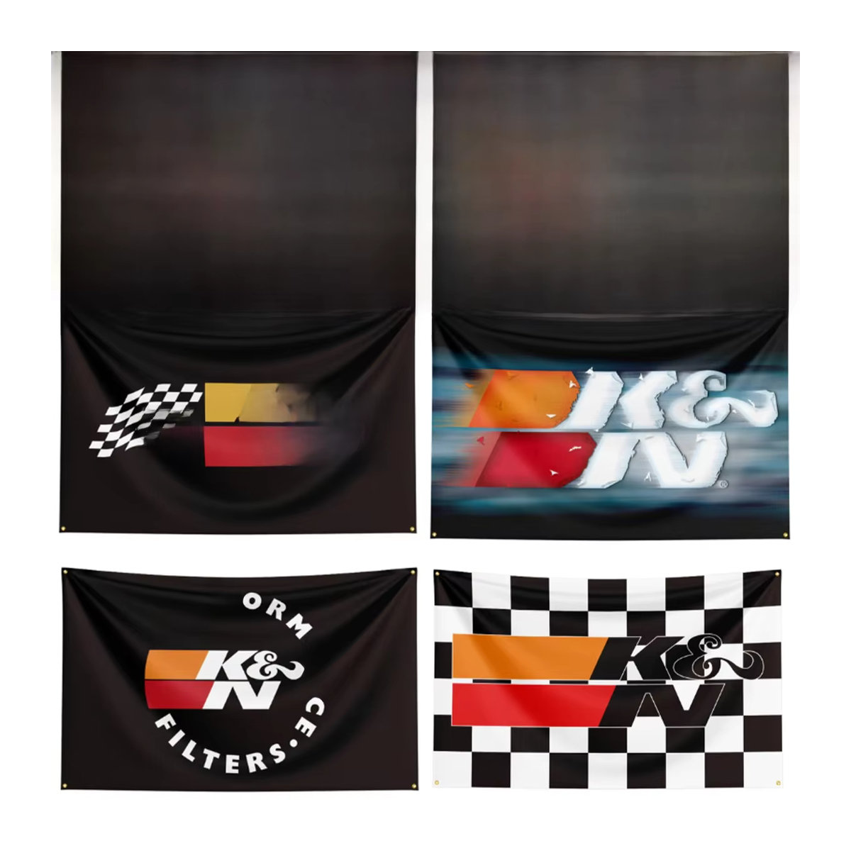 K&N Flagge aus Polyester als mehrfarbiges Autoteile-Banner für deine Dekoration, B x H: 90 x 150 cm - Bild 6