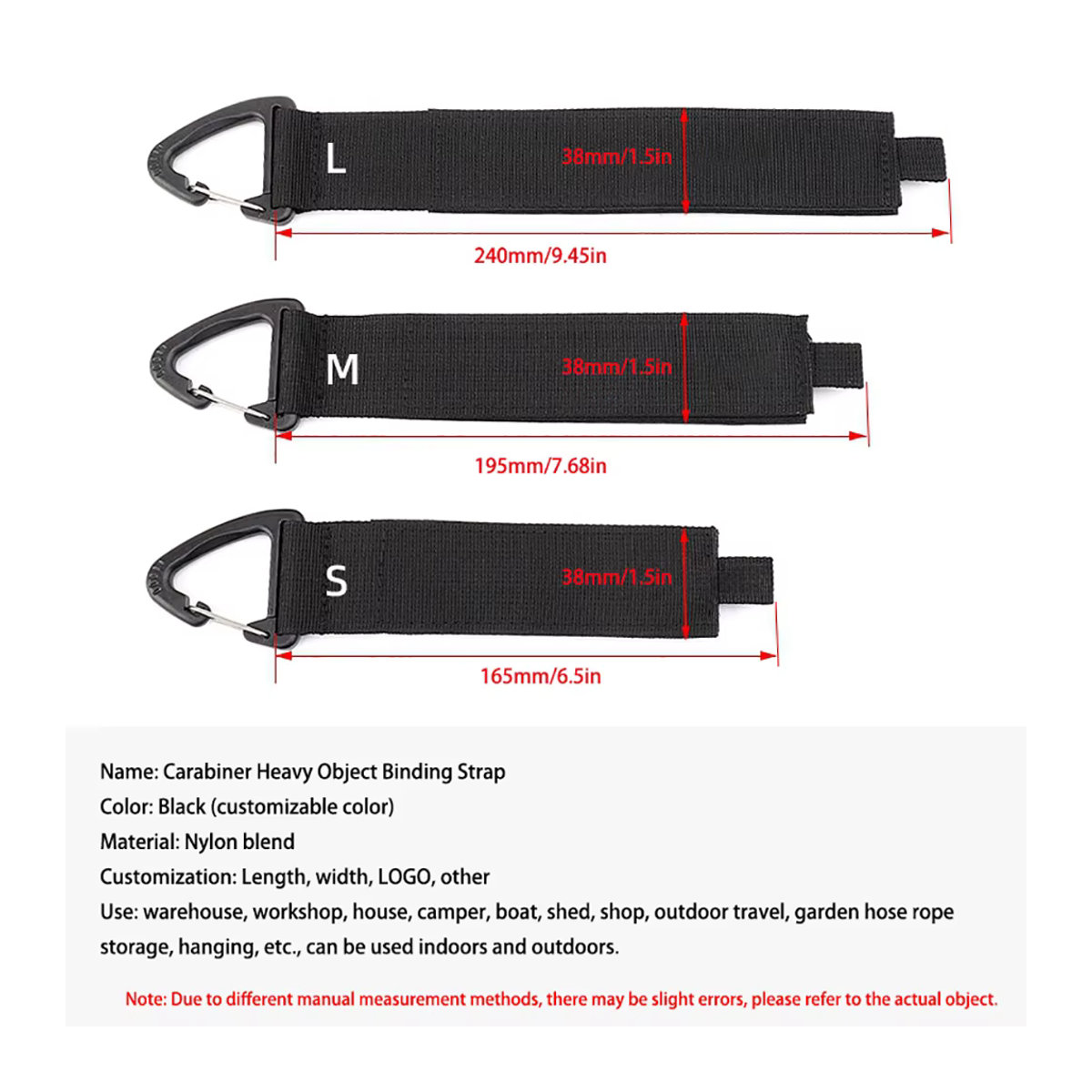 Kabel-Organizer aus Nylon in Schwarz mit dreiecklicher Schnalle zur Kabelaufbewahrung und zum Netzkabel-Management - Bild 6