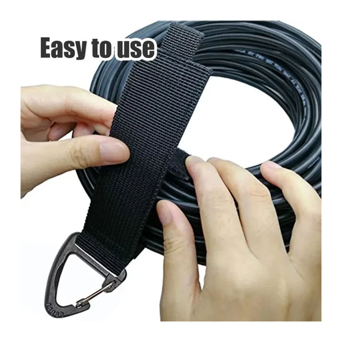 Kabel-Organizer-Halter aus Nylon mit dreieckiger Schnalle für Kabel und Schläuche, Schwarz - Bild 1