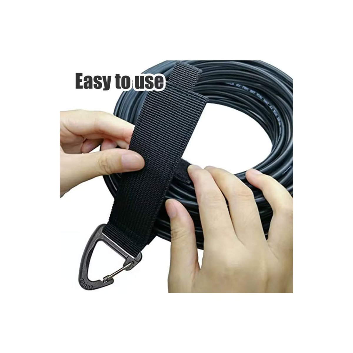 Kabel-Organizer-Halter aus Nylon mit dreieckiger Schnalle für Kabel und Schläuche, Schwarz - Bild 6