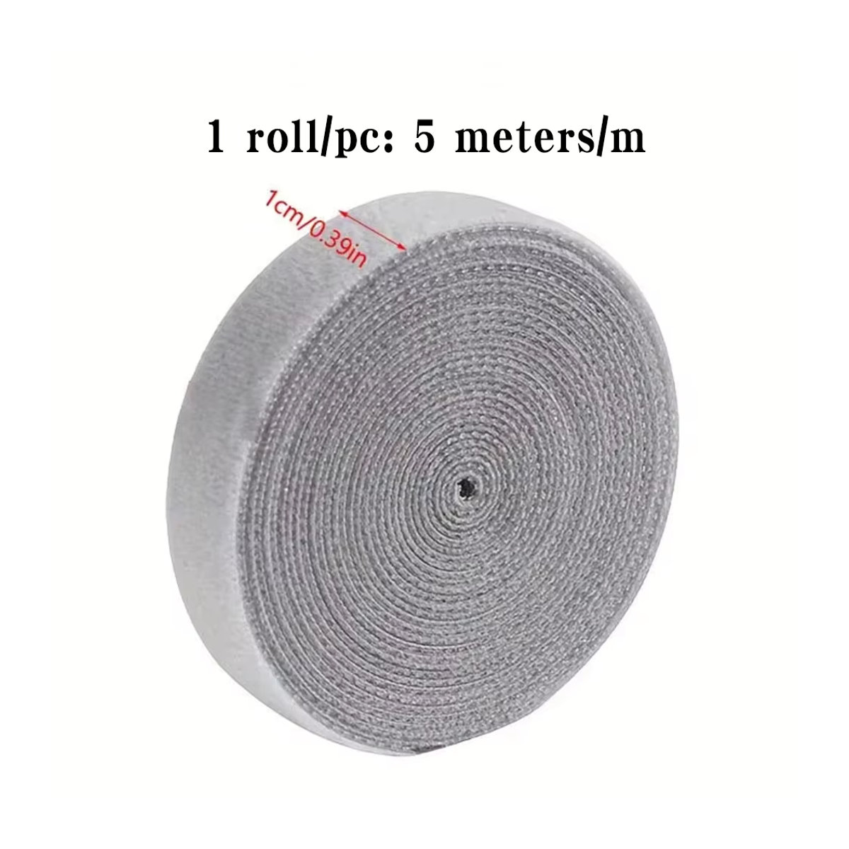 Kabelbinder mit Klettverschluss und RollWinder für Ladekabel und Datenkabel, Grau, 5 m Länge - Bild 4
