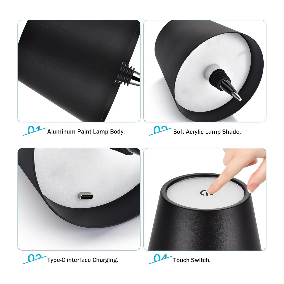 Kabellose LED-Weinflaschenlampe von YJMP Super Lighting in Weiß mit Touch-Steuerung und stufenlosem Dimmen - Bild 1