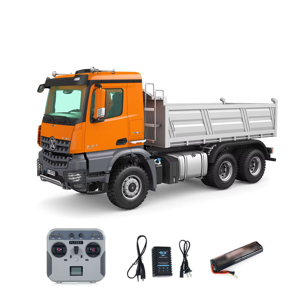 KABOLITE 5702 RC Kipper 6x6 Elektrisches Hebe-Dumper Modell mit Sound und Licht in Silber und Orange - Bild 2