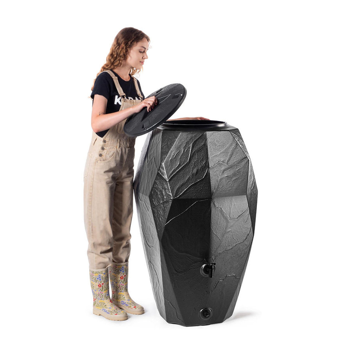 KADAX Regenwassertank 310L Wasserbehälter inklusive Anschluss-Set und Hahn - Bild 3