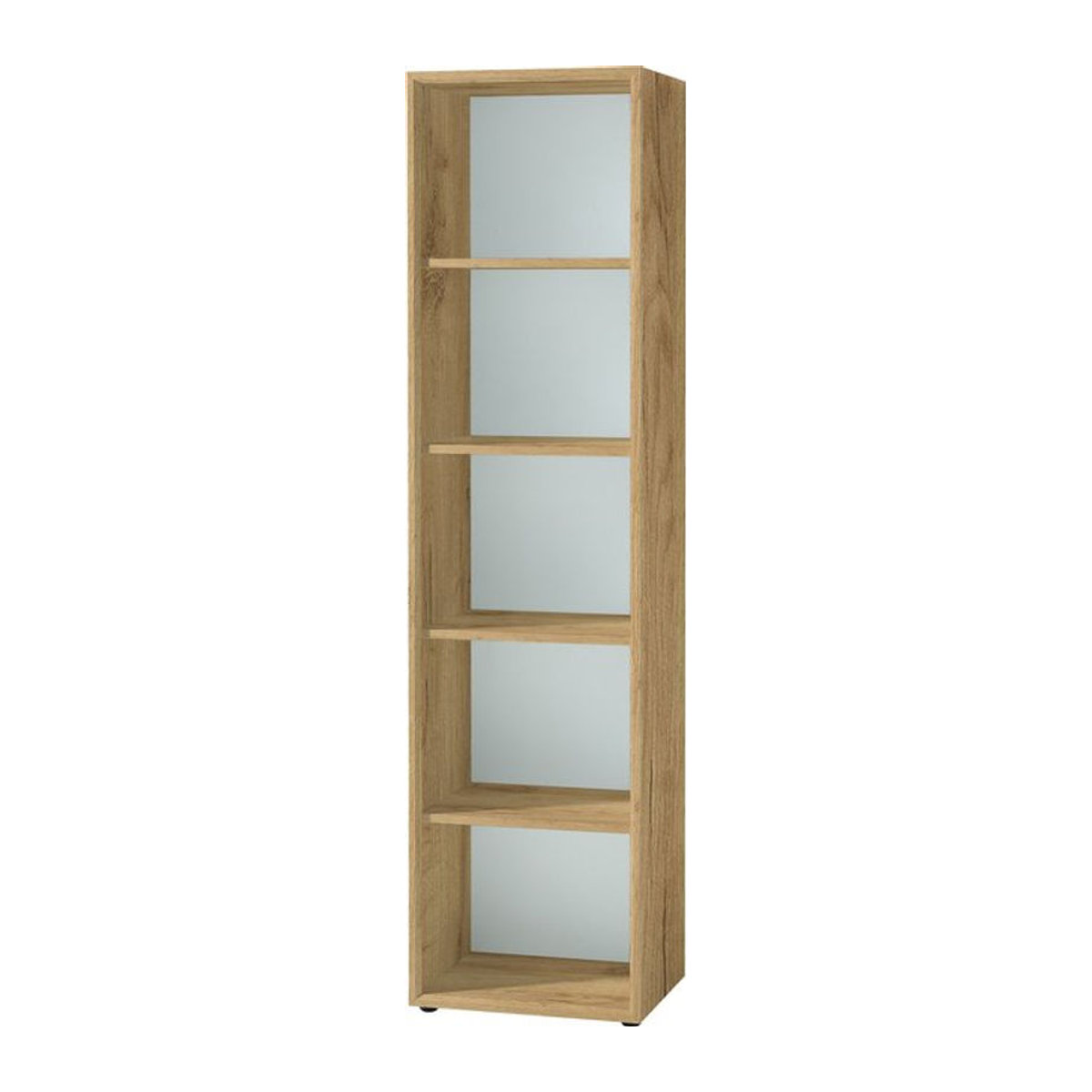 Kadima Design Aktenregal Hoch Schmal in Eiche und Weiß, B/H/T: 50 x 196 x 37 cm, Modernes Büroregal mit 5 Ordnerhöhen - Bild 1