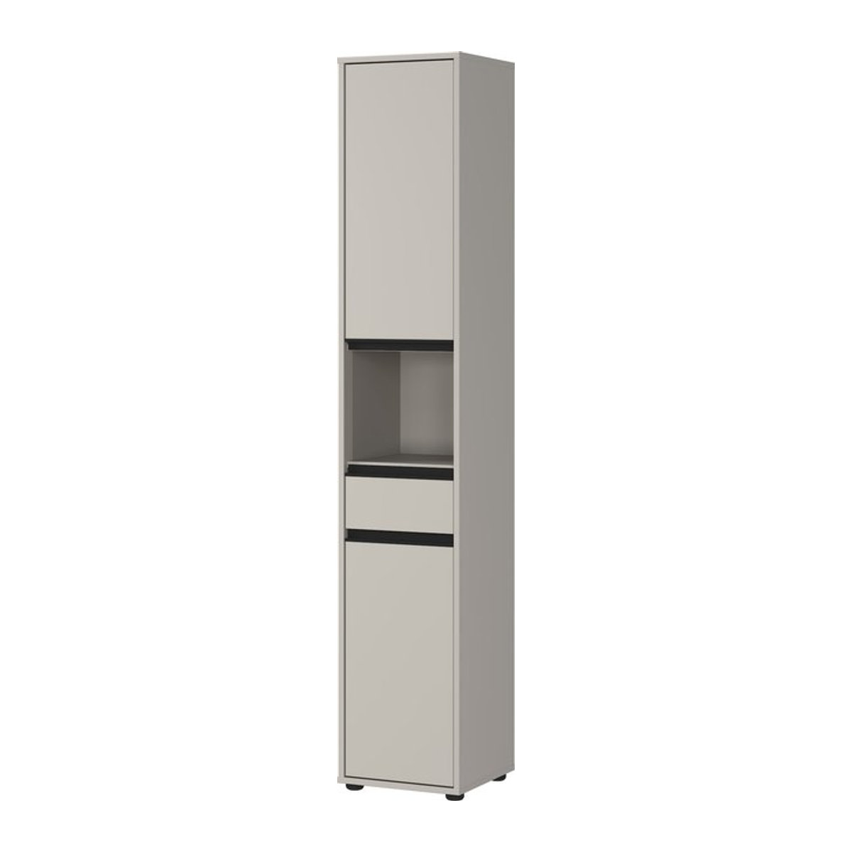 Kadima Design Badezimmerschrank Hochschrank Serie HAMBURG in Steingrau mit Soft-Close Dämpfung, B/T/H: 33 x 34 x 181 cm - Bild 1